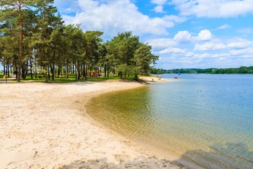 Foto op Canvas Sandy beach on sunny beautiful summer day, Kryspinow lake near Cracow city, Poland © pkazmierczak