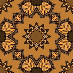 Seamless texture of floral ornament. Vector illustration. For the interior design, printing, web and textile