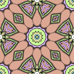 Seamless Floral pattern. Art-deco Geometric background. Modern graphic design. Vector illustration