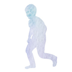 watercolor silhouette of a child