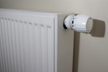 Heating Radiator, White radiator in an apartment