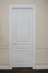 White entrance door in the house
