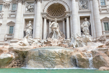 Fototapeta na wymiar The Trevi Fountain in Rome. Shot from water level