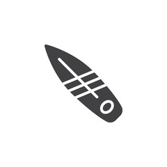 Surfboard vector icon. filled flat sign for mobile concept and web design. Surf board simple solid icon. Symbol, logo illustration. Pixel perfect vector graphics