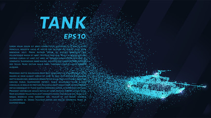 The tank of particles. The tank consists of small circles. Vector illustration.