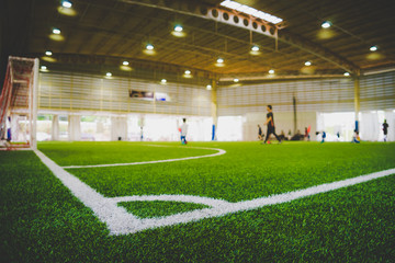 Corner Line of an indoor football soccer training field - 210514801