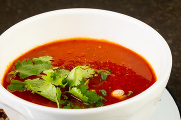 Cold Spanish gazpacho