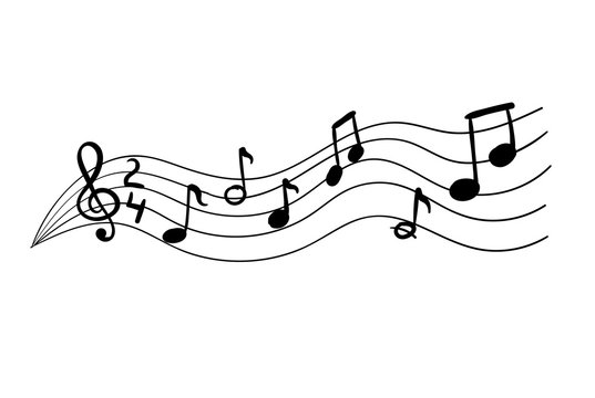 Vector Musical Notes, Doodle Hand Drawn Illustration,Image.