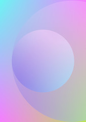 Circle fluid with round spheres. Gradient shapes on holographic background. Modern hipster template for covers, banners, flyers, report, brochure. Minimal circle fluid in vibrant neon colors.