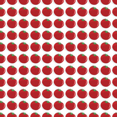 Vector pattern with red tomatos on white background