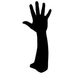 Black silhouette of hands on white background