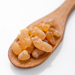 fragrant frankincense on a white acrylic background