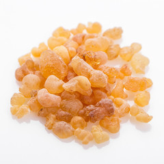 fragrant frankincense on a white acrylic background