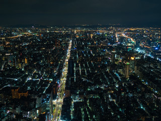 Nightview of Taipei City in Taipei, Taiwan. (台湾 台北市街夜景)