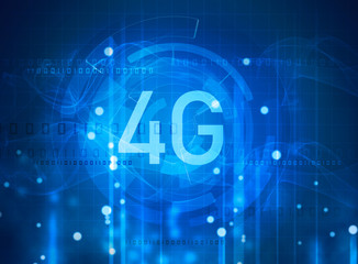 4G symbol on digital background