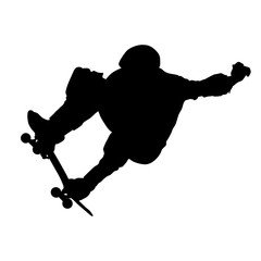 Black silhouette of an athlete skateboarder in a jump © Arrows