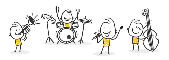 Strichfiguren / Strichmännchen: Musik, Musiker, Konzert. (Nr. 256) © strichfiguren.de