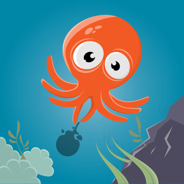 funny cartoon squid