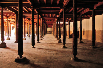 Juma Mosque in Khiva, Uzbekistan - obrazy, fototapety, plakaty