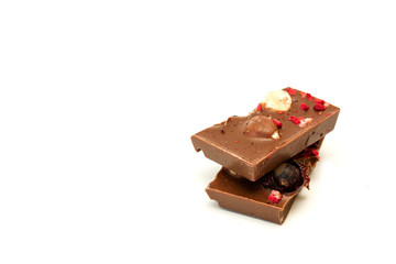 Chocolate on a white background.