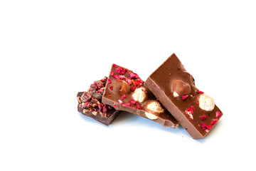 Chocolate on a white background.