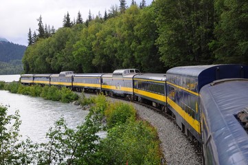 Scenic Alaska Railroad and sightseeing train