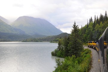 Scenic Alaska Railroad and sightseeing train