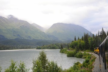 Scenic Alaska Railroad and sightseeing train