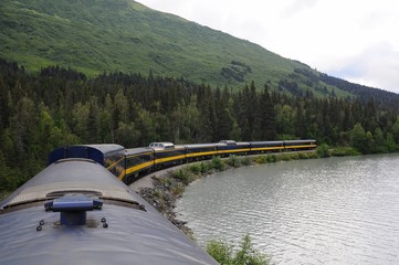 Scenic Alaska Railroad and sightseeing train