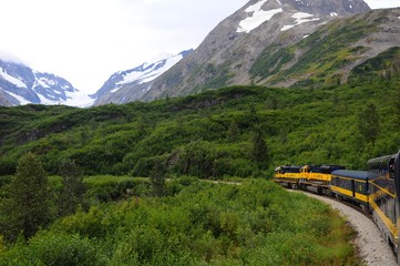 Scenic Alaska Railroad and sightseeing train