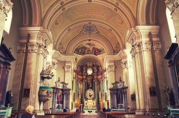 Interior view of Maria Radna Franciscan Monastery in Arad, Romania, Europe