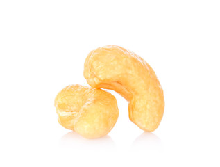 Roasted cashews isolated on a white background