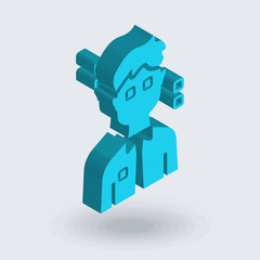 Actions icon vector isolated on white background for your web and mobile app design, Actions logo concept , isometric 3D icon