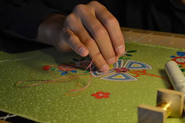 江戸刺繍の職人技