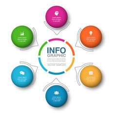 Vector infographic template for diagram, graph, presentation, chart, business concept with 6 options.