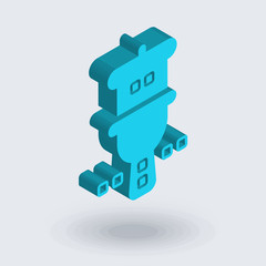 Wc icon vector isolated on white background for your web and mobile app design, Wc logo concept , isometric 3D icon