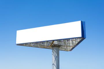 Blank big billboard over blue sky background, put your text here
