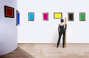 Art collector in museum