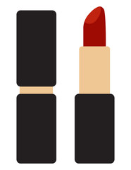 Lipstick flat icon isolated on white background. Vector Illustration.