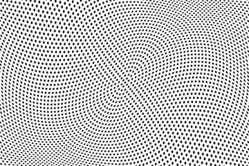 Wavy dotted lines. Halftone background. Futuristic panel. Vector illustration
