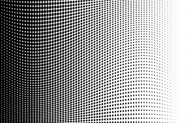 Wavy dotted lines. Halftone background. Futuristic panel. Vector illustration