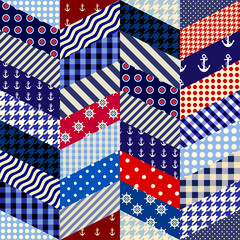 Fototapeta premium Seamless background pattern. Patchwork pattern in chevron style.. Vector image Vector image.