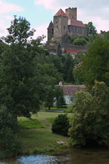 Fototapeta na wymiar View of Hardegg with the castle in Lower Austria 