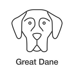 Great Dane linear icon - obrazy, fototapety, plakaty