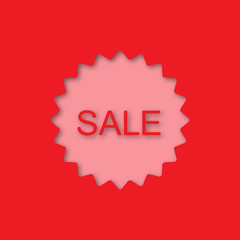 Sale sticker paper cut out icon