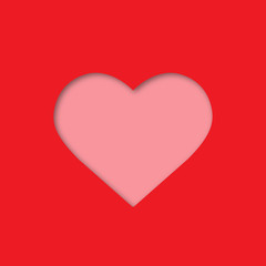 Heart paper cut out icon