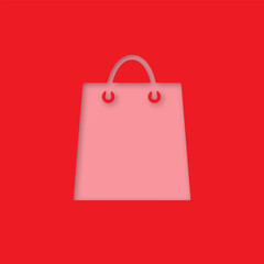Shopping bag paper cut out icon
