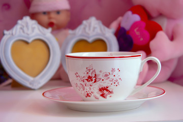 cup, tea, coffee, drink, white, breakfast, beverage, food, pink, 