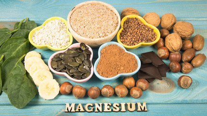 Products containing magnesium. Healthy food.