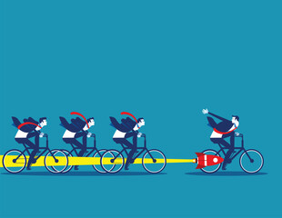 Buisness team and competition, Concept business vector illustration, Flat business cartoon, Overcome, Achieve success, Competitive, Performance.